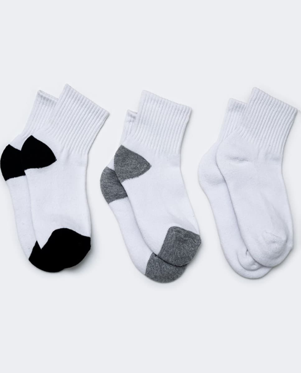 R&B Kids Pack Of 3 Solid Knitted Crew Socks