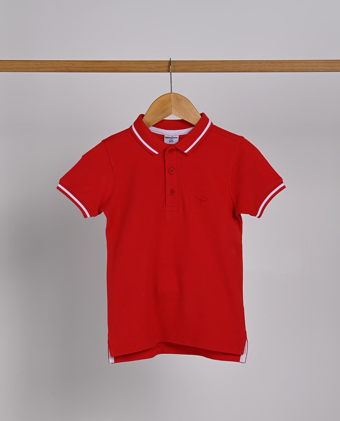 Babies & more Short Sleeve Solid Polo T-Shirt With High/Low Hem Red