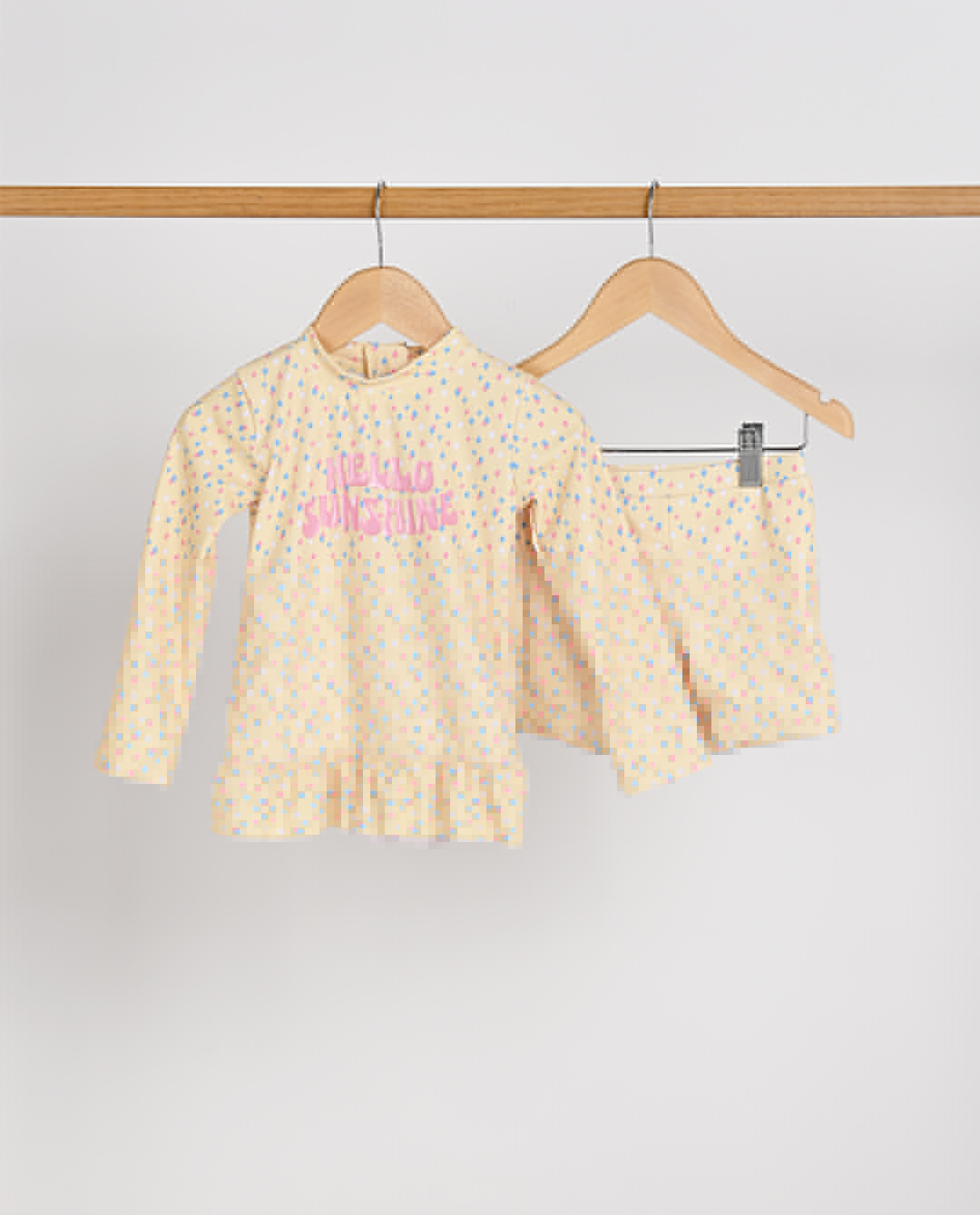 Multicolor Polka Print Swimset