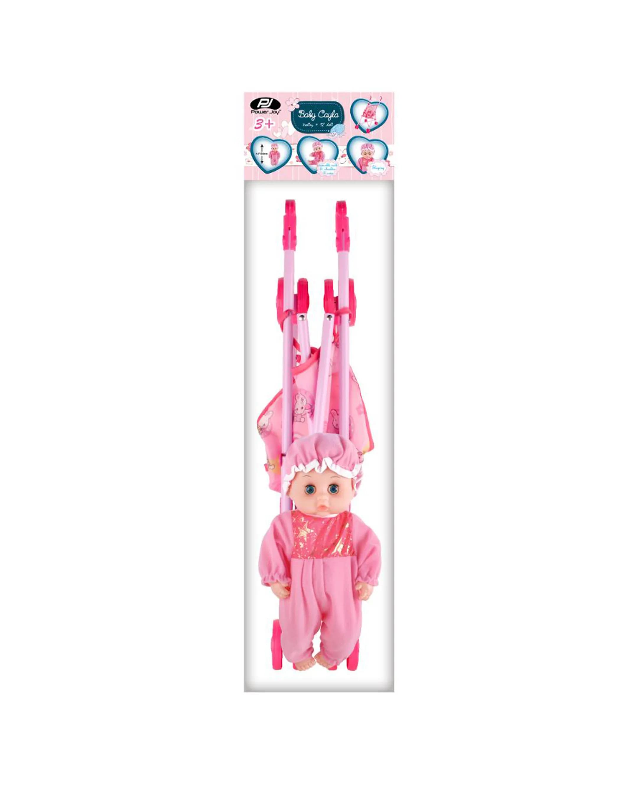 P.Joy Baby Cayla Trolley & Doll Set