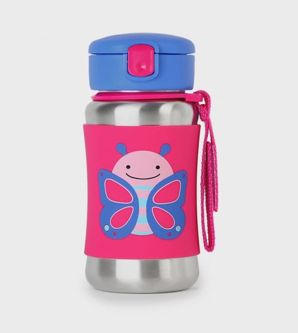 Skip Hop Zoo Stainless Steel Straw Bottle Butterfly