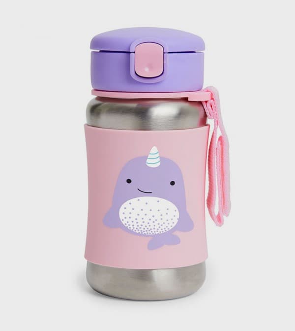 Skip Hop Zoo Stainless Steel Straw Bottle Narwhal