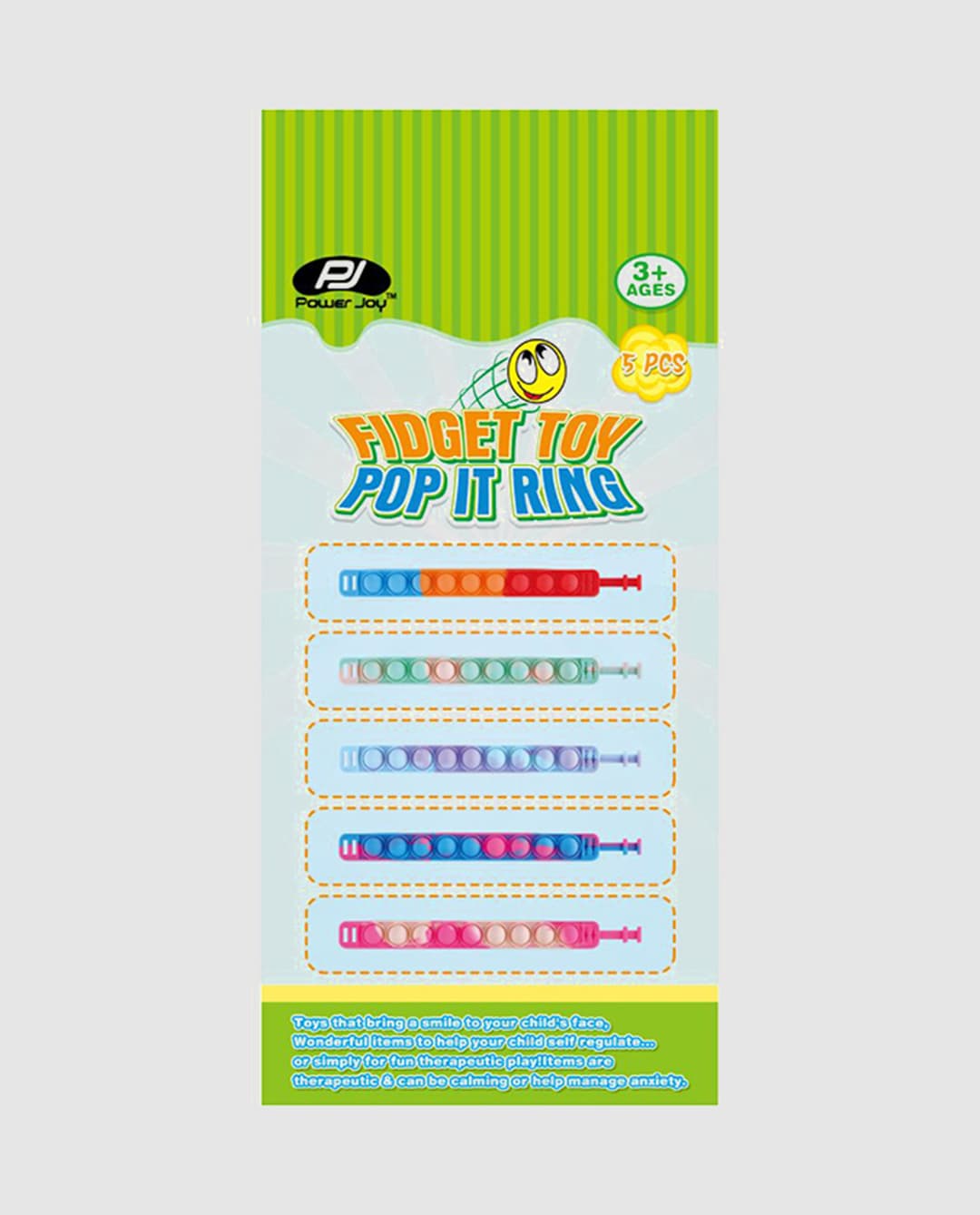 Power Joy – Pop It Ring Sensory Fidget Toy 5Pcs