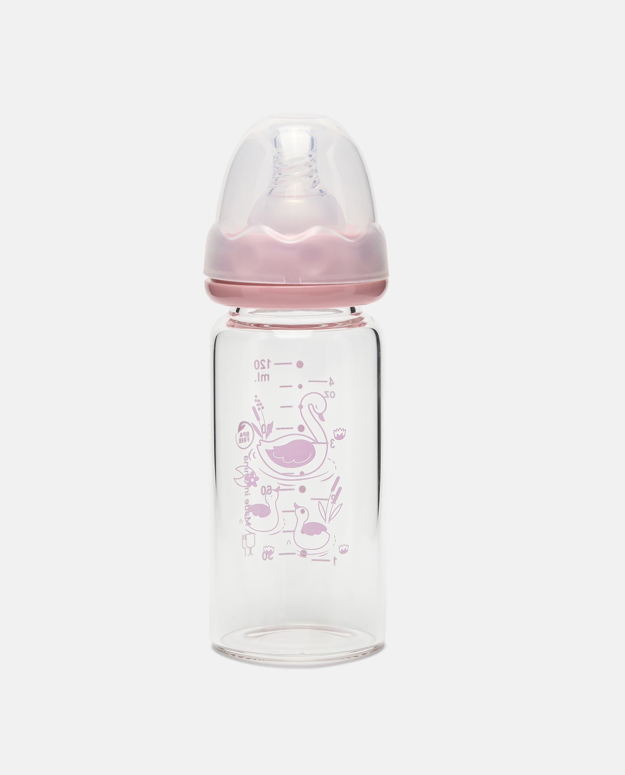 Babies & more 120 Ml Reg Neck Glass Grip Shape Bottle