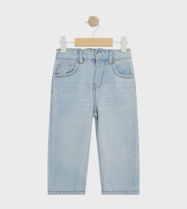 Denim Pants- Solid Print- Blue Color