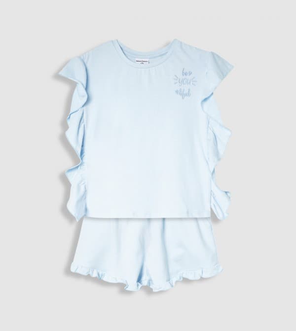 Frill Sleeves Short Set