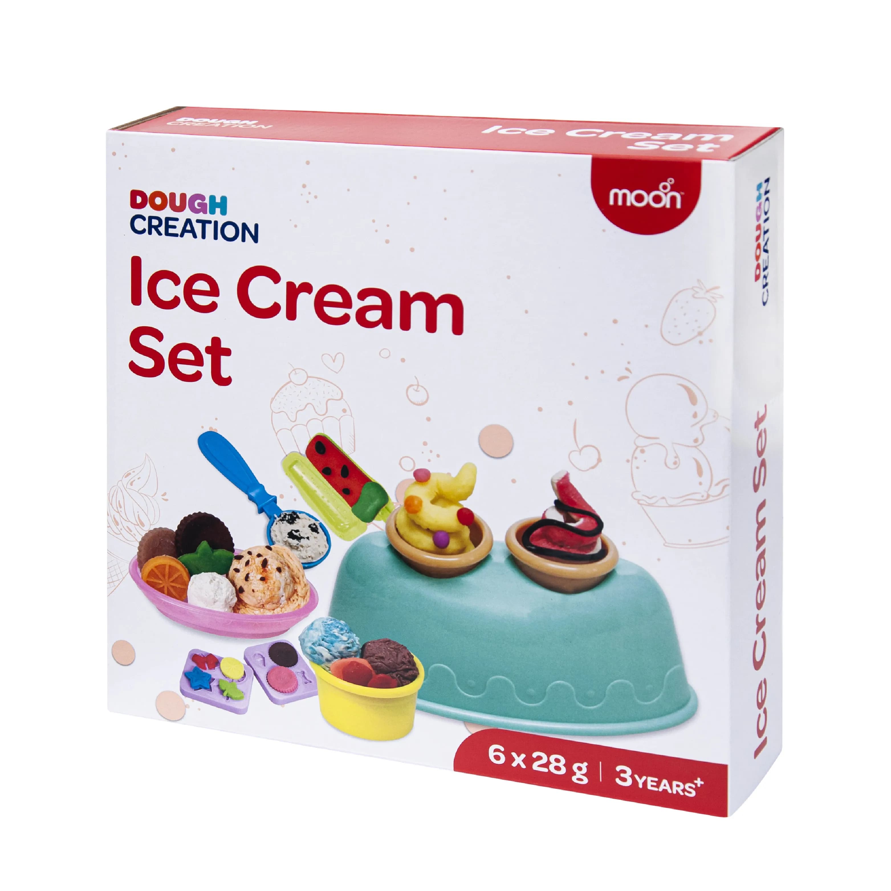 Moon Kid'S Dough Ice-Cream Set. 6 X 1Oz Dough Bag.