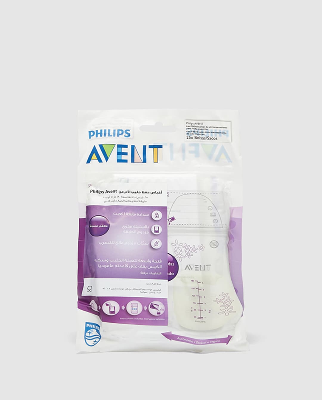 Philips Avent 25 Breast Milk Storage Bags, 180 Ml