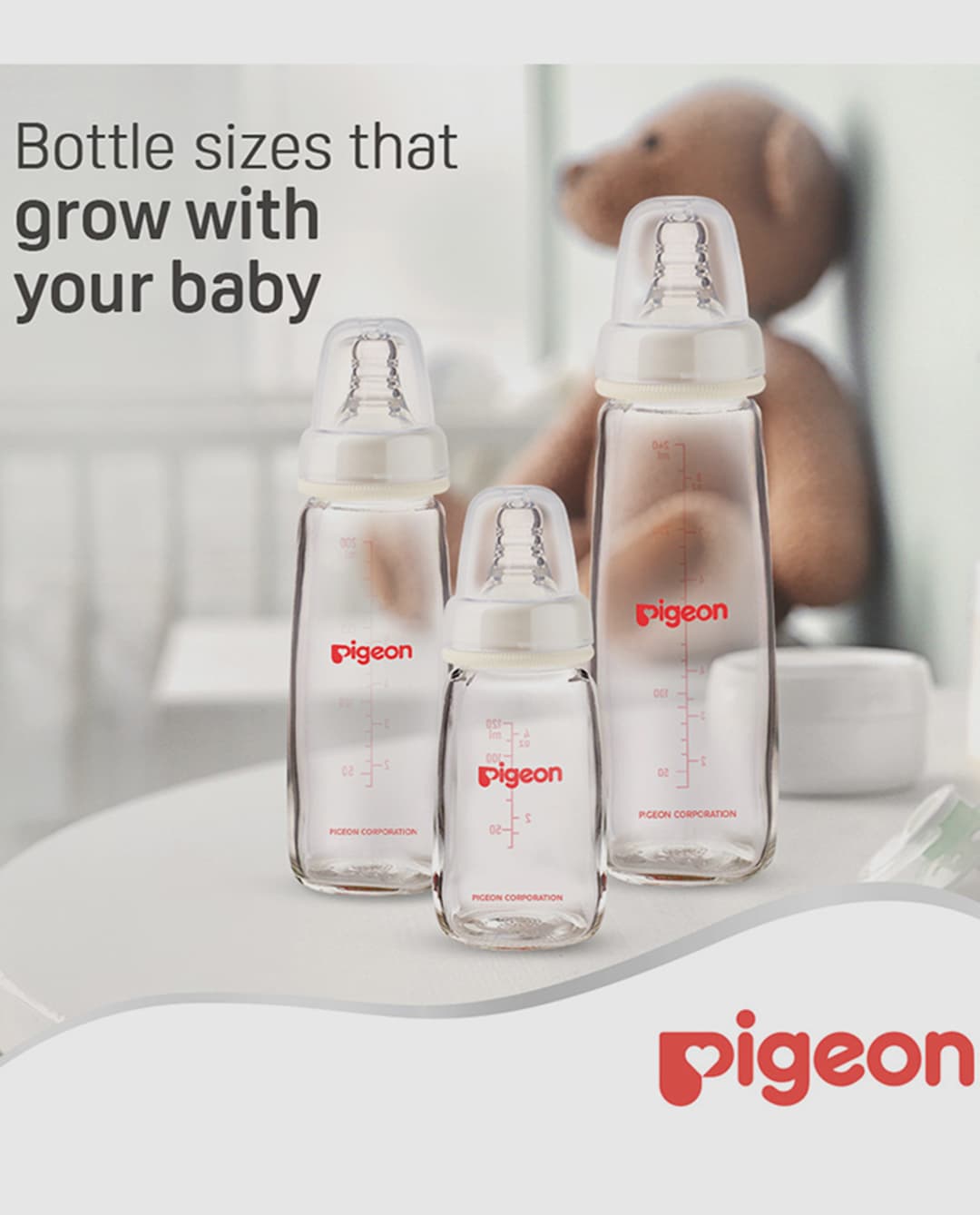 Pigeon Glass Feeding Bottle K-8 240Ml