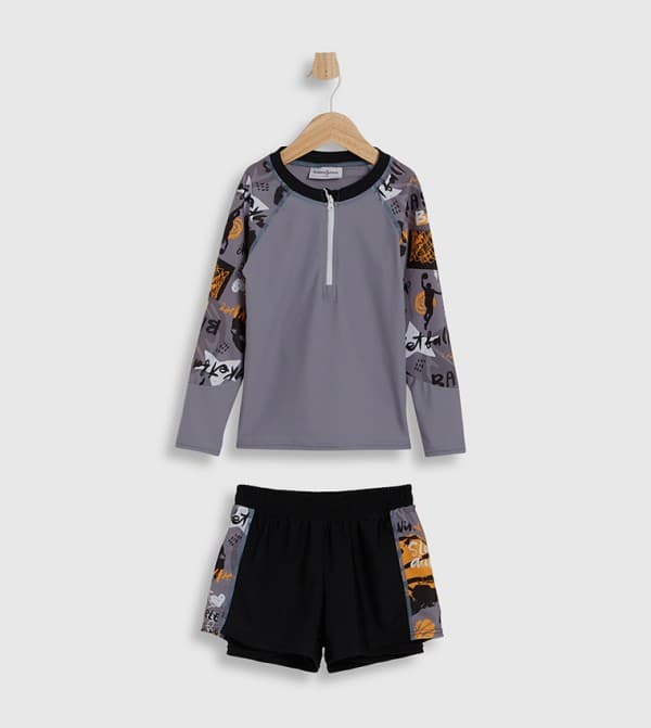 Babies & more Boys Long Sleeve Rash Vest & Swim Shorts Set