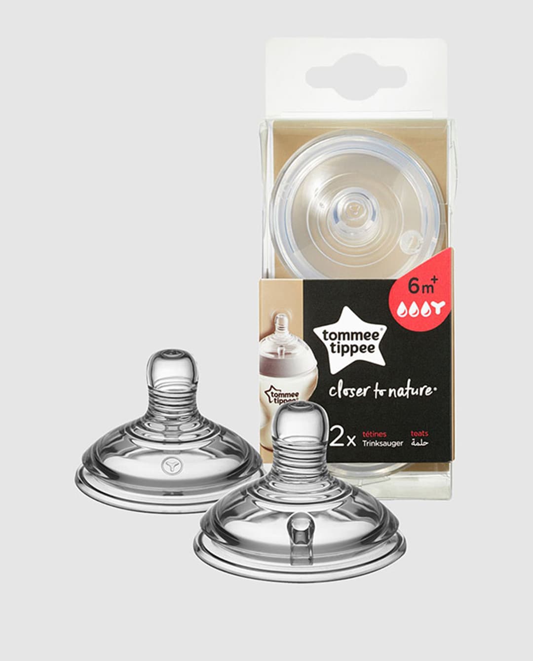 Tommie Tippee Closer To Nature Thick Feed Teats, Pack Of 2 , (6M+)